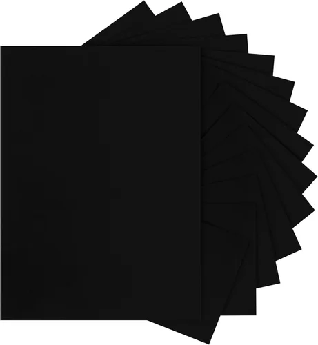 Silunkia 100 hojas de cartulina negra de 8.5 x 11 pulgadas, papel de 75 lb para impresora, cartulina para Halloween, fabricación de tarjetas DIY,