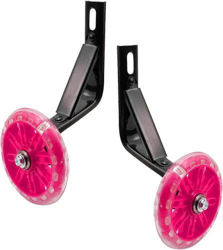 Miniatura 16 de Par de ruedas auxiliares de bicicleta para niños, accesorios para bicicletas de 12 "14" 16", ruedas de entrenamiento flash Negro