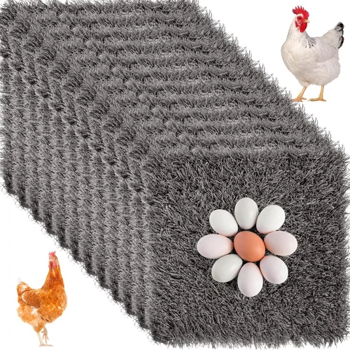 Miniatura 7 de Zhengmy Juego de 12 almohadillas de anidación de pollos, caja nido, almohadillas de anidación lavables para gallinero, alfombra de césped Marrón