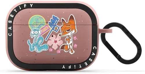 Miniatura 58 de CASETiFY AirPods Pro (1ª/2ª Gen) Estuche Bounce con Anillo [Colaboración Frozen] - Copo de Nieve de Anna - Taupe Mate