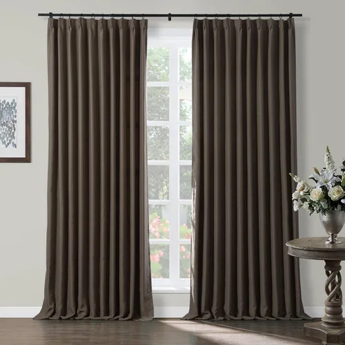 Miniatura 12 de TWOPAGES Cortinas plisadas opacas de 63 pulgadas de largo para ventanas pequeñas, cortinas opacas con aislamiento térmico para oscurecer