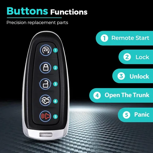 Miniatura 5 de HelloAuto Llavero apto para Ford Explorer Edge 2011-2015, control de entrada remota inteligente sin llave con arranque remoto para Taurus Focus