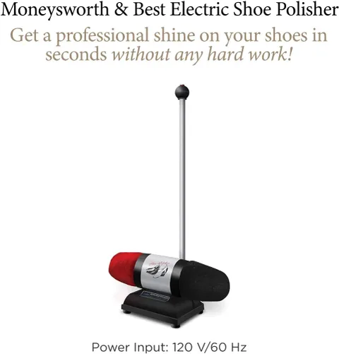 Miniatura 3 de Moneysworth & Best Pulidor eléctrico de zapatos, pulidor de zapatos de doble amortiguación para todos los zapatos de cuero, fácil control de botón