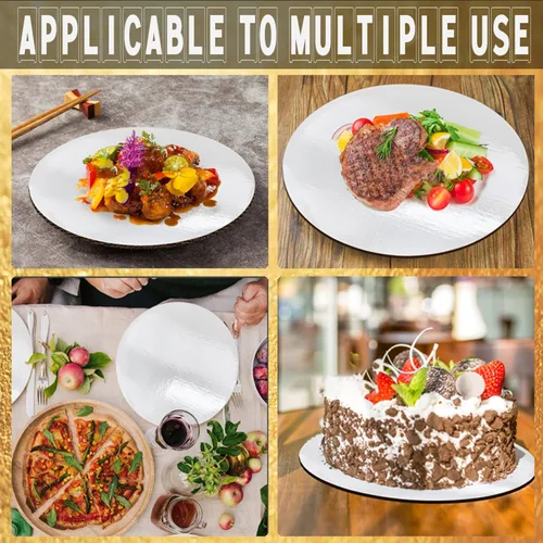 Miniatura 5 de Tableros redondos para tartas de 10 pulgadas, 50 unidades, base de pastel de grado alimenticio, placa para pastel impermeable y a prueba de aceite