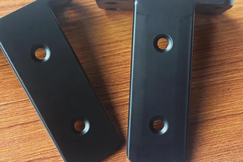 Miniatura 4 de Paquete de 2 - Soportes de estante en L ocultos negros de 4 pulgadas (1/5 pulgada de grosor) Soportes de estante flotante de hierro Soportes