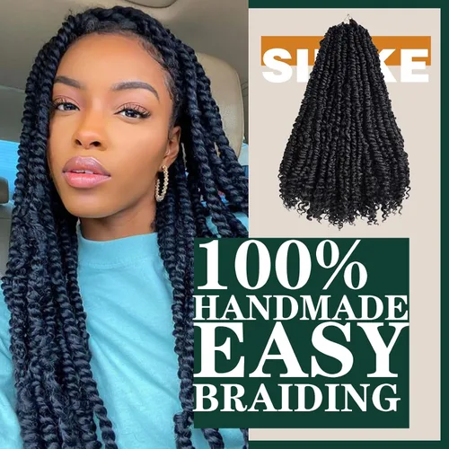 Miniatura 4 de Passion - Manojo de cabello de rizo pequeño, 24 raíces por paquete, 3 paquetes. Cabello pre-torcido para mujeres negras