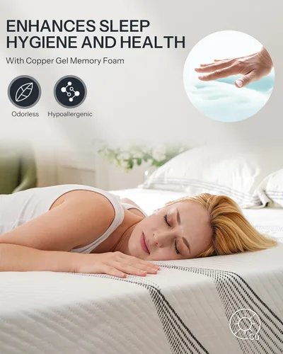 Miniatura 4 de Life Balance - Colchón híbrido twin de 14 pulgadas, fabricado en EE. UU., suave, resortes de bolsillo individuales y espuma viscoelástica de gel