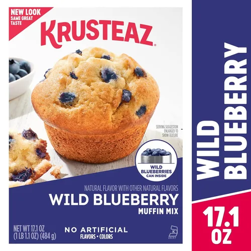 Miniatura 6 de Krusteaz Paquete Variado, Mezcla de Muffin con Remolino de Canela y Migas (21 oz), Mezcla de Muffin de Arándano Rojo y Naranja (18.6 oz), Mezcla