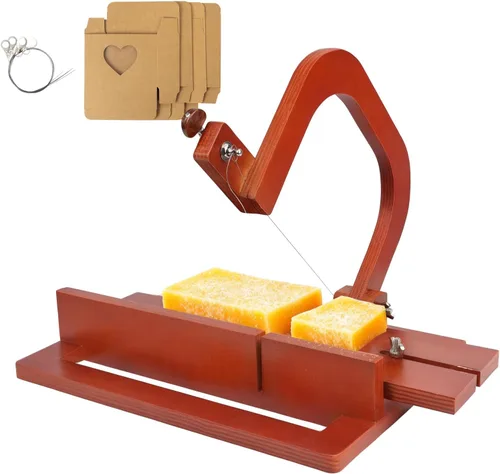Cortador de jabón de madera prémium para suministros de jabón, kit de fabricación de jabón hecho a mano ajustable, cortadores de jabón para hacer
