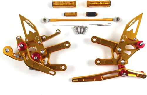 Arashi (Versión 2.0) Estriberas traseras para motocicleta YAMAHA YZF R6 2006-2016 Accesorios ajustables Estriberas de pie traseras Oro 2007 2008