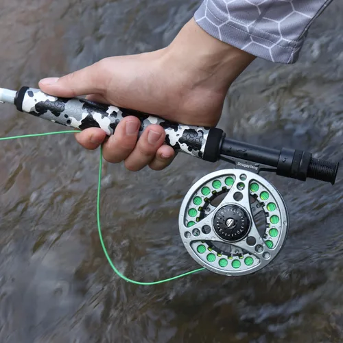 Miniatura 5 de Sougayilang Kit Combo de Iniciación de Pesca con Mosca Estándar, Caña de Mosca de 9 Pies Peso 5/6 con Mango SuperPolymer, Accesorios, Estuche