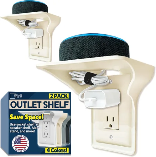 Miniatura 16 de BeraTek Power Perch - Estante de pared con almacenamiento de cable, estante de enchufe que ahorra espacio para dormitorio, baño, cocina, soporte