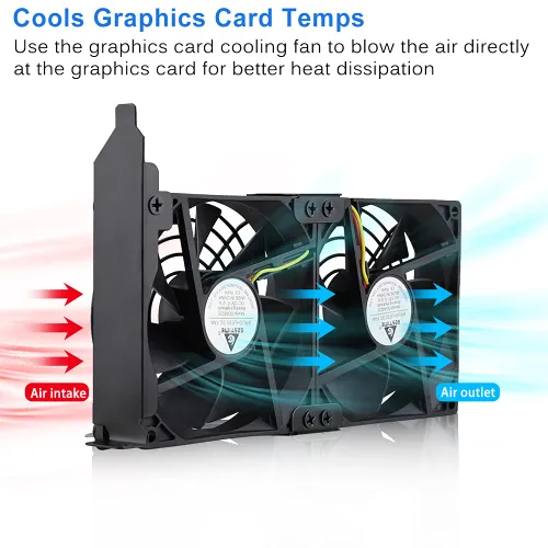 Miniatura 8 de GDSTIME Ventiladores de tarjeta gráfica, Enfriador de tarjeta gráfica, Enfriador de tarjeta de video, ranura PCI Dual 3.543 in 3.622 in