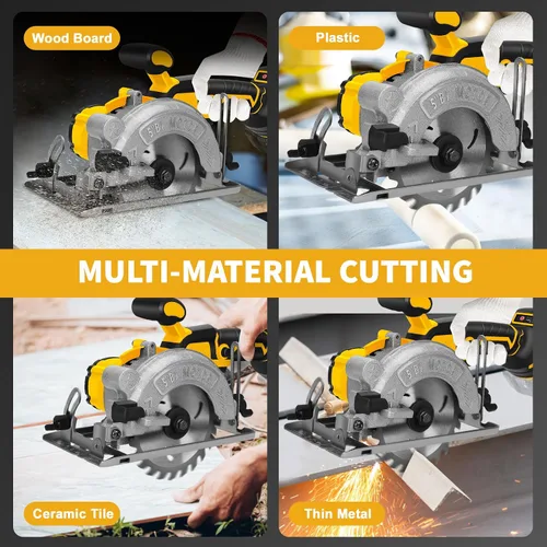 Miniatura 7 de Sierra circular inalámbrica de 5 pulgadas para batería Dewalt de 20 V (sin batería), sierra de madera eléctrica con motor sin escobillas, bisel