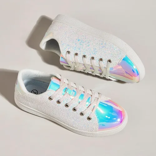 Miniatura 3 de LUCKY STEP - Tenis de moda para mujer, con brillantina y cordones
