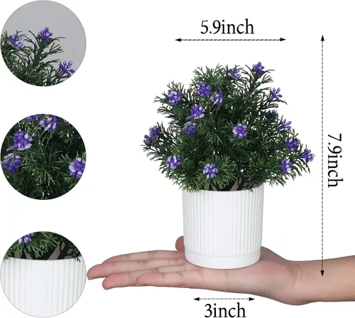 Miniatura 3 de TOTOGA Plantas colgantes artificiales, paquete de 4 plantas falsas en maceta para pared, hogar, habitación, oficina, decoración