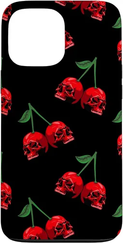 Miniatura 24 de Cute Cherry Skull Pattern Red Scary Skulls Black Background Case for iPhone 17