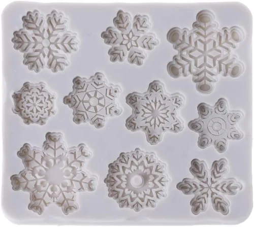 Miniatura 4 de Molde de silicona para pastel de fondant de copo de nieve de Navidad, molde de caramelo de chocolate, decoración de bricolaje, decoraciones