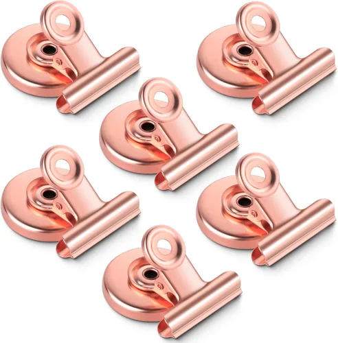Miniatura 23 de Grtard Paquete de 12 clips magnéticos, imanes de nevera, clips magnéticos fuertes resistentes, clip magnético para pizarra blanca para oficina, Negro