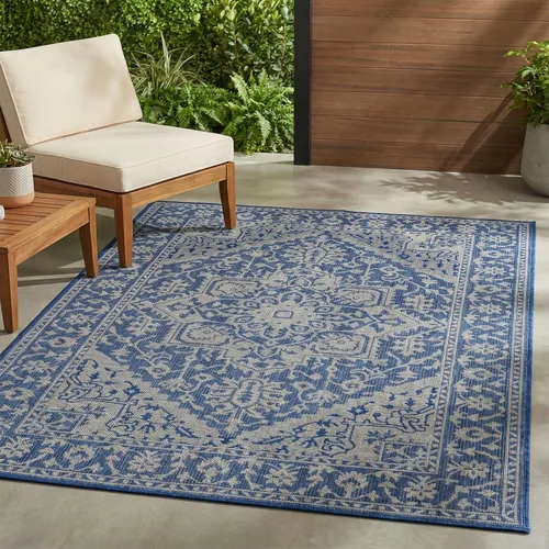 FH Home Alfombra plana tejida para exteriores, impermeable, fácil de limpiar, resistente a las manchas, hilo de polipropileno de alta calidad, Amol
