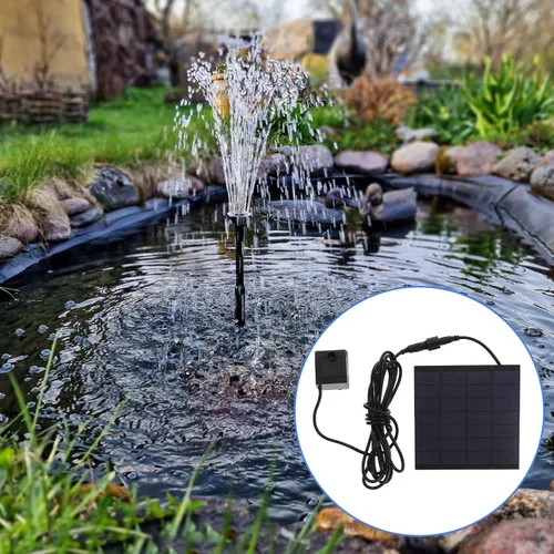 Miniatura 6 de iplusmile Bomba de agua sumergible de energía solar con 3 boquillas de pulverización y ventosas para fuente de acuario, piscina, jardín, estanque