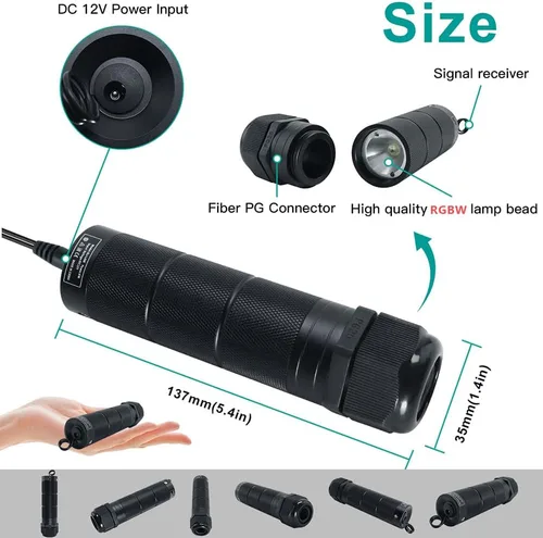Miniatura 4 de AKEPO Luces de techo de luz de estrella de fibra óptica de 6 W, 430 unidades (0.75+1+0.059 in) 9.8 pies/9.8 ft de fibra óptica mixta + sonido