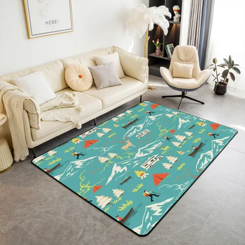 Miniatura 45 de Erosebridal American Flag Area Rugs 3x5 for Bedside Kitchen Army Green Camo Washable Rug Bear Claw Hunting Theme Decorative Accent Rug Camoflage