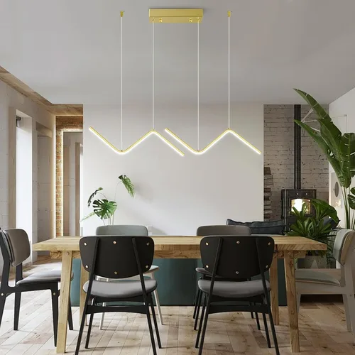 Miniatura 10 de Moderna lámpara colgante lineal LED con focos duales, regulable, 6000 K, luces colgantes de isla de cocina, candelabros negros chapados en isla