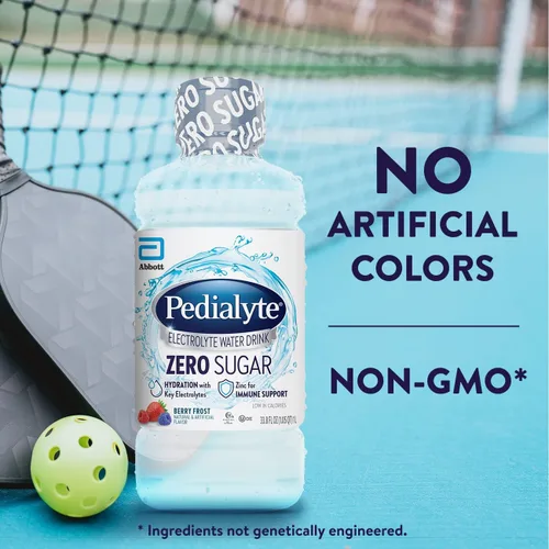 Miniatura 4 de Pedialyte Agua electrolítica con cero azúcar, hidratación con 3 electrolitos clave y zinc para apoyo inmunológico, escarcha de bayas, 1 litro, 4