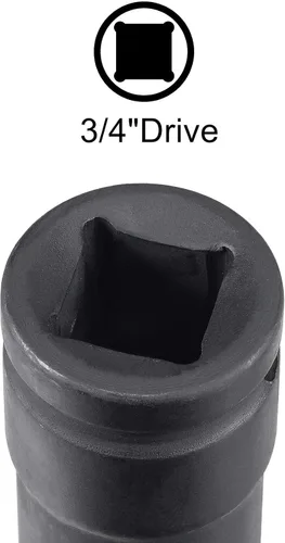 Miniatura 3 de uxcell 3/4-Inch Drive 0.827 in 12-Point Deep Impact Socket, CR-MO Steel 3.071 in Longitud, Tamaños métricos