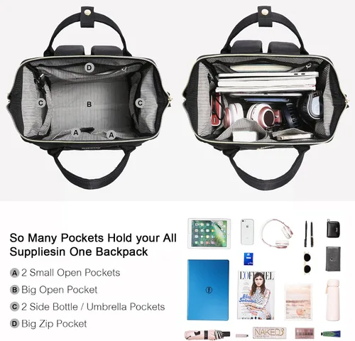 Miniatura 3 de LOVEVOOK Mini mochila para mujer mochila pequeña para adolescentes linda mochila de moda con puerto de carga USB Mochilas Daypack