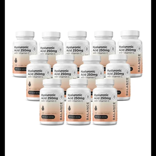 Miniatura 9 de Suplemento de ácido hialurónico puro de 250 mg con vitamina C de 50 mg, 120 cápsulas veganas, hidratación de la piel para un brillo natural