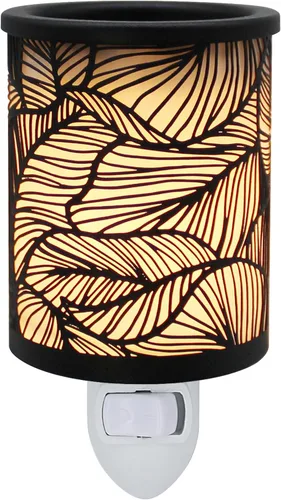 Miniatura 7 de CVHOMEDECO. Calentador eléctrico de cera para pared, calentador de tarta de metal doble perforado, calentador de velas decorativo para velas