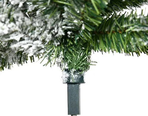 Miniatura 9 de HOMCOM Árbol de Navidad artificial de pino flocado de nieve sin luz de 9 pies de alto con ramas realistas, verde