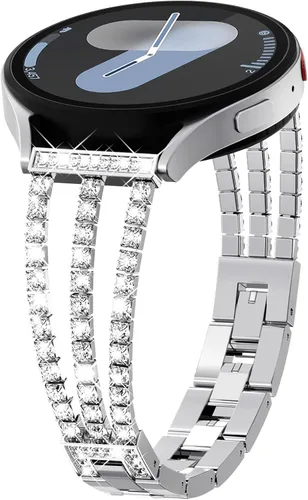 Miniatura 19 de KADES Compatible with Samsung Galaxy Watch 8/8 Classic / 7/6 / 5/4 Band, 40mm 44mm 45mm 47mm, Luxury Diamond Bracelet Chain Band for Women, Bling