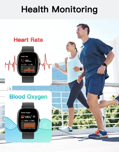 Miniatura 4 de Fitness Trackers for Men Women with Bluetooth Call 24/7 Heart Rate & Blood Oxygen Monitor Sleep Tracker, Steps/Calories Counter