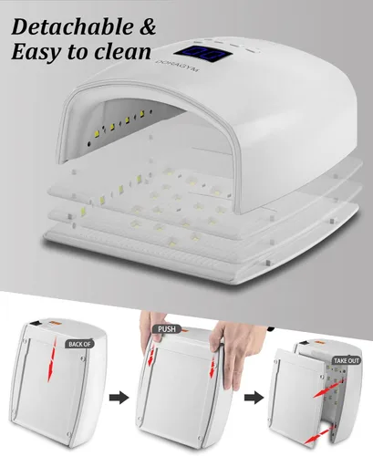 Miniatura 5 de Lámpara de uñas LED UV, secador de esmalte de gel inalámbrico para manicura de gel profesional - blanco
