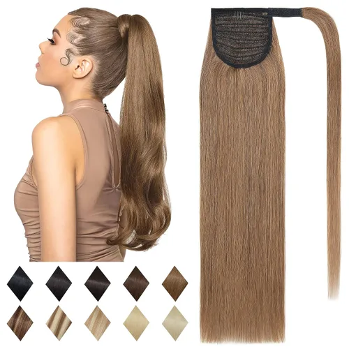 Miniatura 15 de SEGO Pinza de Gancho Extensión de Cola de Caballo Extensiones de Cabello Humano con Pinza para Cola de Caballo Extensiones de Cabello Real de Cola