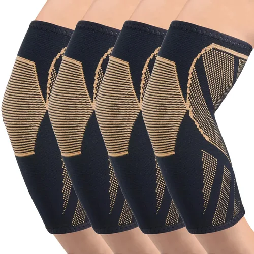 Miniatura 8 de Protectores de brazo y manga de compresión de codo (1 par), coderas de tenis para tendinitis y codo de tenista, mangas de soporte de brazo