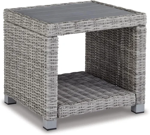 Miniatura 13 de Signature Design by Ashley Naples Beach - Banco casual para exteriores con cojín, tela resistente a la intemperie, gris claro y azul