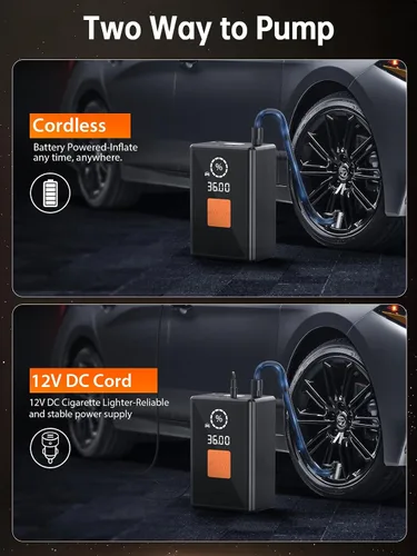 Miniatura 4 de Inflador de neumáticos, compresor de aire portátil, 22 cilindros, bomba de neumáticos 6 veces más rápida, bomba de aire de 150 PSI para automóvil