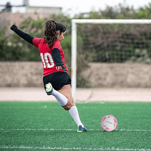 Miniatura 6 de Balón de fútbol tamaño 5 con bomba y aguja, kit de pelota de fútbol de poliuretano suave para interiores y exteriores, práctica, entrenamiento