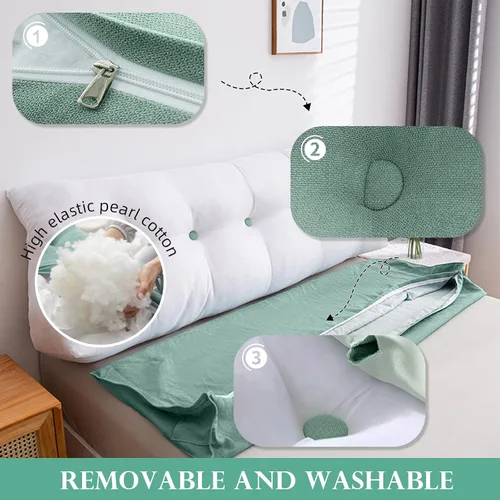 Miniatura 4 de Almohada triangular para cabecero individual, almohada de cama de cuña para respaldo, almohada de lectura, respaldo de posicionamiento de apoyo