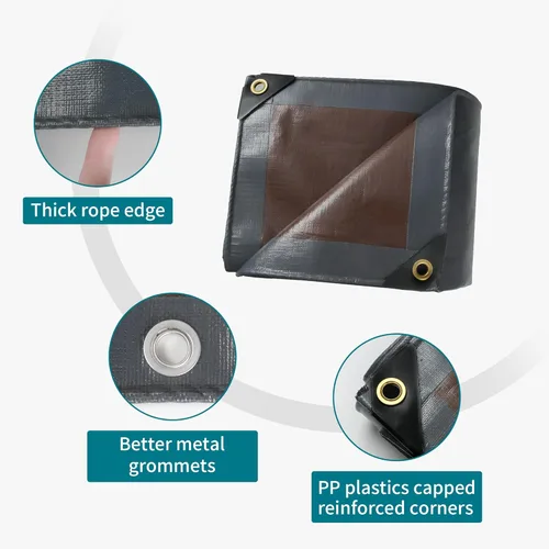 Miniatura 6 de TARPAL Lona súper resistente de 6 x 8 pies, cubierta de lona impermeable de 20 mil, protección UV, lona a prueba de rasgaduras y desgarros