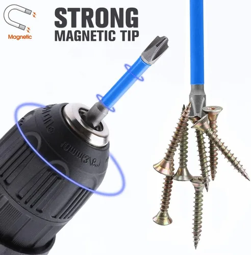 Miniatura 3 de Juego de 10 puntas de destornillador de impacto magnético FPH2, brocas FPH2 de 2.559 in y 4.331 in para electricista, brocas de cabeza ranurada