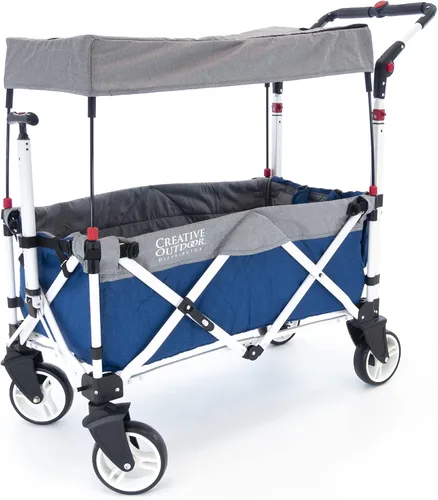 Cochecito creativo para exteriores, capacidad de peso de 150 libras, carrito plegable con toldo, serie plateada Plus, playa, parque, jardín y portón