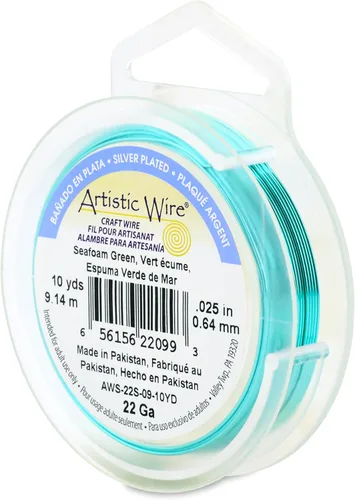 Miniatura 52 de Artistic Wire, alambre para manualidades de calibre 22 bañado en plata, resistente a las manchas, color cobre, blanco, 9,1 m