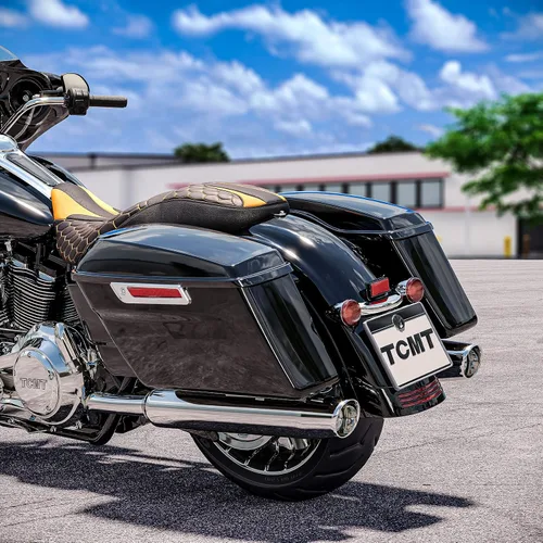 Miniatura 2 de TCMT Alforjas duras de 6 x 9 pulgadas, tapas y forros para bocina, inserto de alfombra para Harley 2014-2024 Touring Road King Road Glide Street