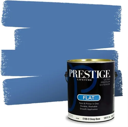 Miniatura 67 de Prestige Paints. - Base y pintura para exteriores en un solo galón, 1 galón. plano, comparable con Sherwin Williams Topsail. SW159-azul hechizante.