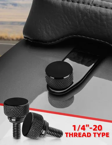 Miniatura 2 de Amazicha Tornillo de asiento de guardabarros de acero inoxidable, 2 unidades, rosca cromada de 1/4 "-20 compatible con Harley Davidson Touring